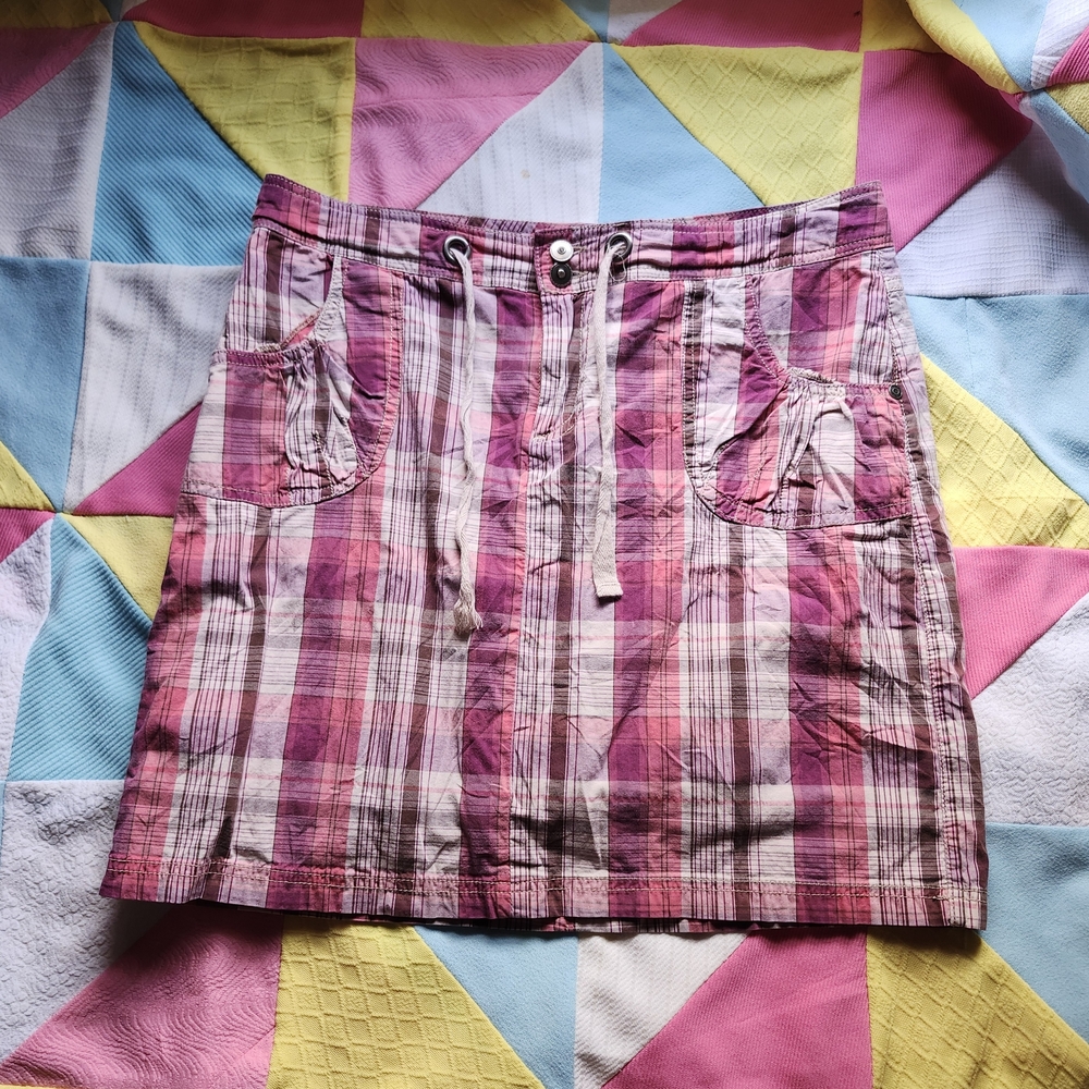Denver Hayes Vintage Pink Plaid Skirt